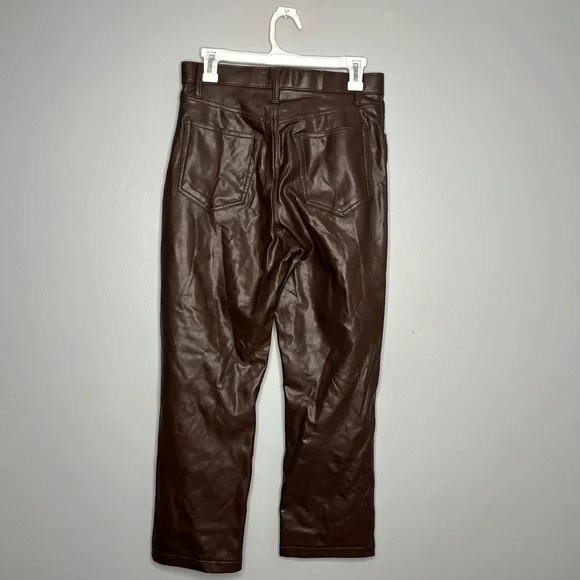 Abercrombie & Fitch The 90s Straight Ultra High Rise Curve Love Leather Pants DD - Picture 5 of 10